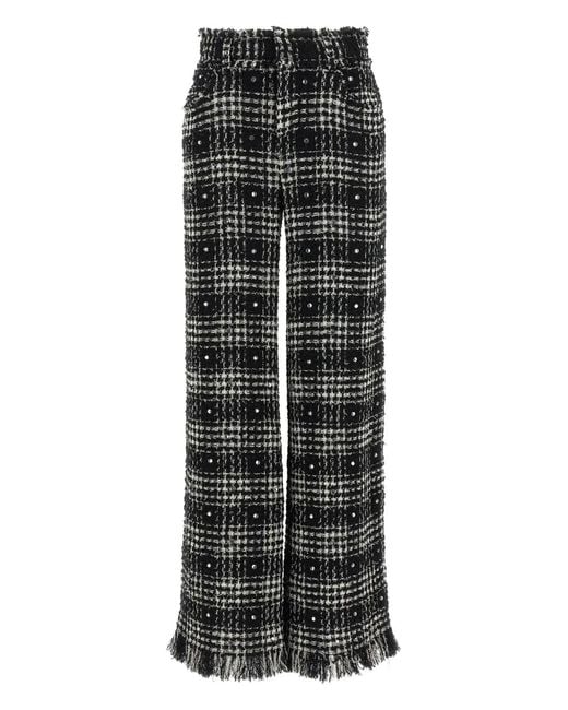 GIUSEPPE DI MORABITO Black Crystal-Embellished Prince Of Wales Pants