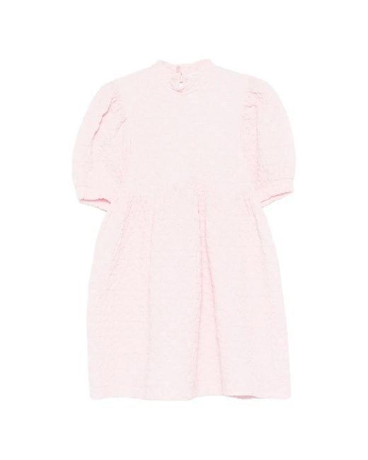 CECILIE BAHNSEN Pink Cbdumas Puffed-Sleeve Mini Dress
