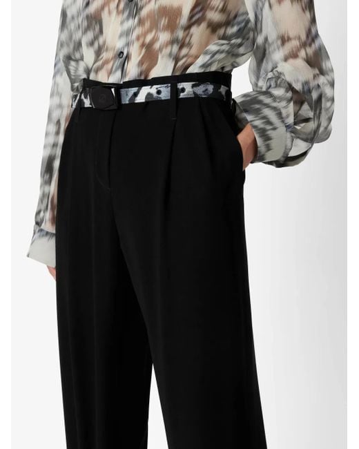 Giorgio Armani Black Tailored Straight-Leg Trousers