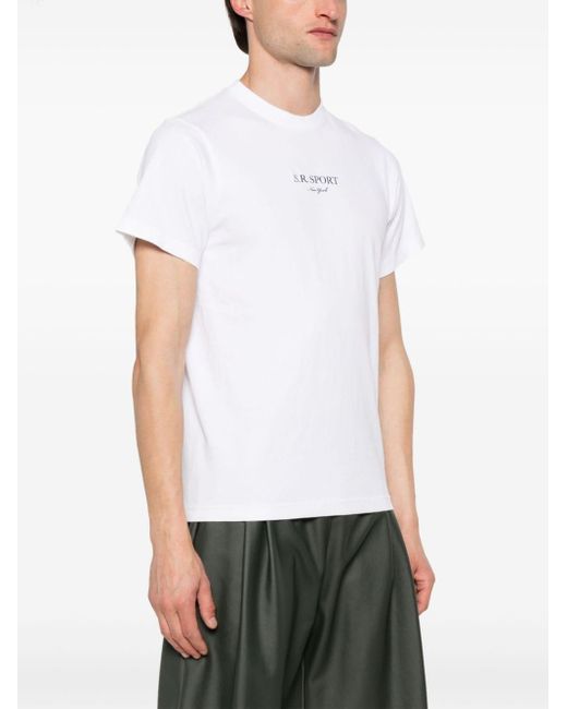 Sporty & Rich T-shirt Met Logoprint in het White