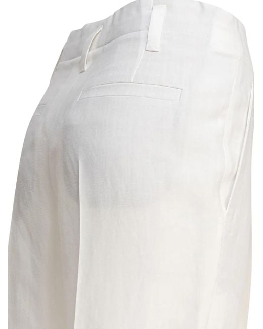 Pantalon En Lin Brunello Cucinelli en coloris White