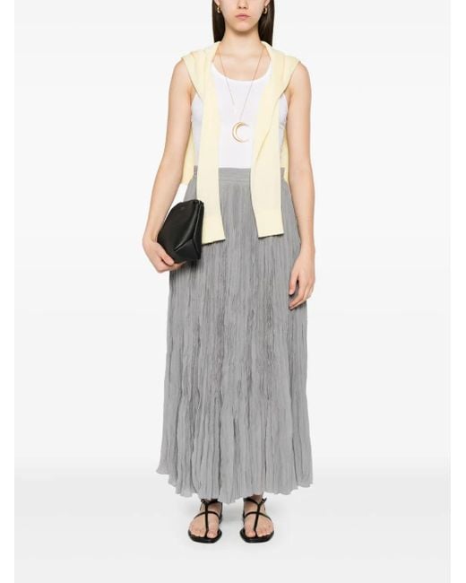 TOTEME Organic Cotton Crinkled Plissé Skirt in Gray | Lyst