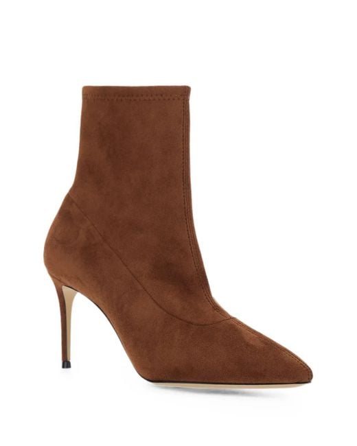 Casadei Brown Julia Pointed-Toe Ankle Boots