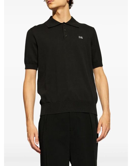 DSquared² Black Logo Patch Polo Shirt for men