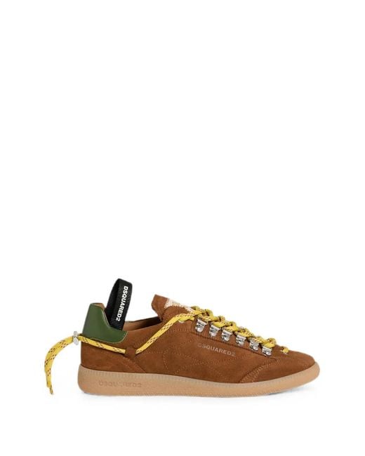 DSquared² Brown Rebels Lace-Up Sneakers for men