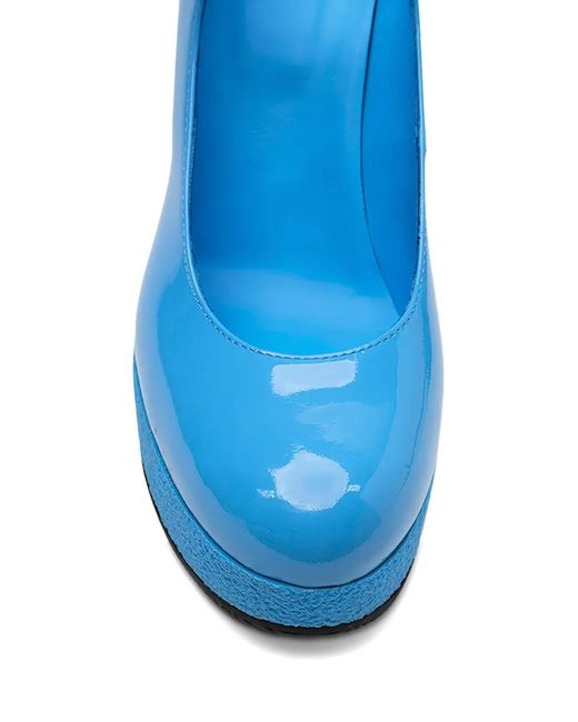 Hogan Blue H449 Lace-Up Platform Boots