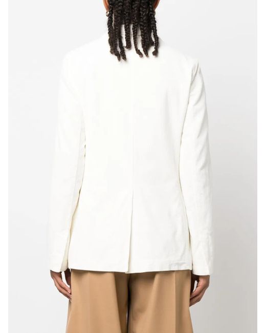 Aspesi White Three-Pocket Corduroy Blazer