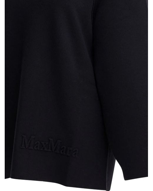 Max Mara Black Logo-Embossed Jumper