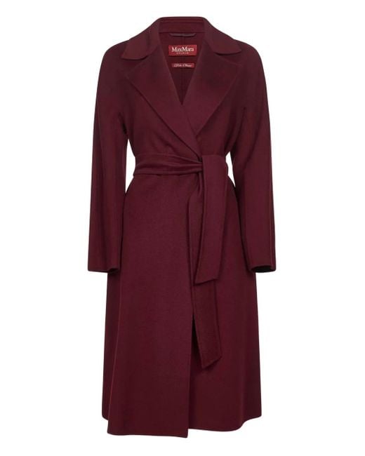 Manteau Ceinturé À Col À Revers Max Mara en coloris Purple