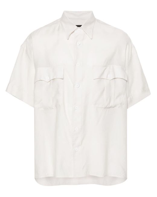 Giorgio Armani White Peak-lapels Short-sleeves Shirt for men