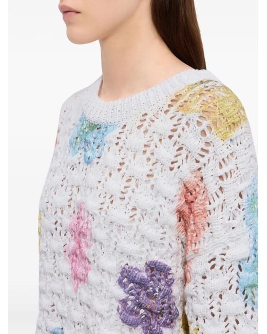 Jersey Con Motivo Floral MSGM de color White