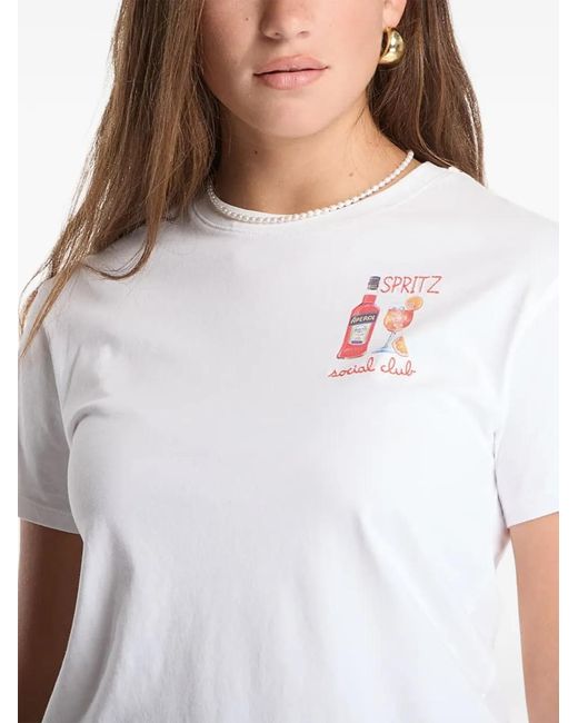Mc2 Saint Barth White Emilie Graphic-Print T-Shirt