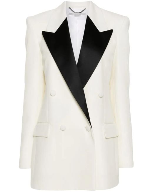 Stella McCartney Black Contrasting-Panel Double-Breasted Blazer