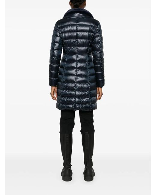 Herno Black Logo-Plaque Coat
