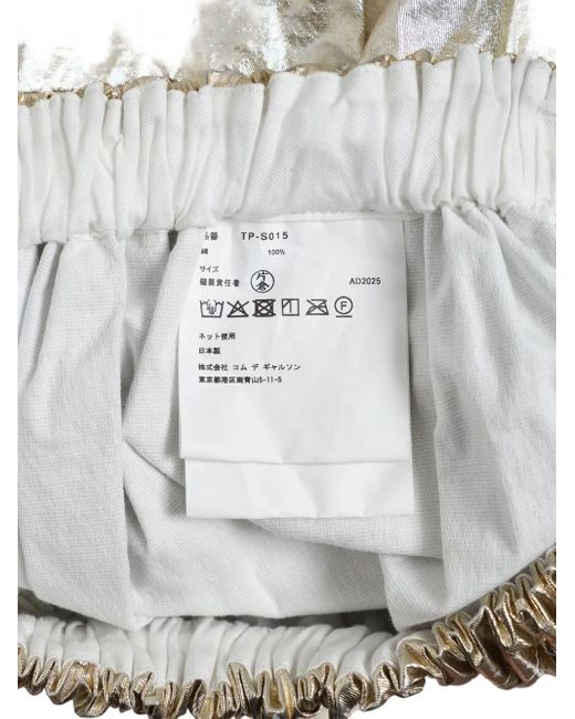 Comme des Garçons White Foiled-Finish Midi Skirt