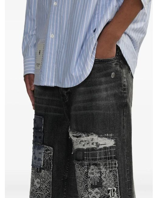 Jean Ample À Design Patchwork A Bathing Ape pour homme en coloris Gray