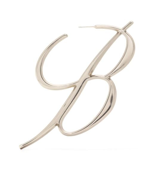 Blumarine White Einzelner Ohrring mit B-Motiv