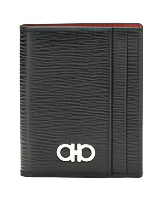 Ferragamo Black Gancini Logo Cardholder for men
