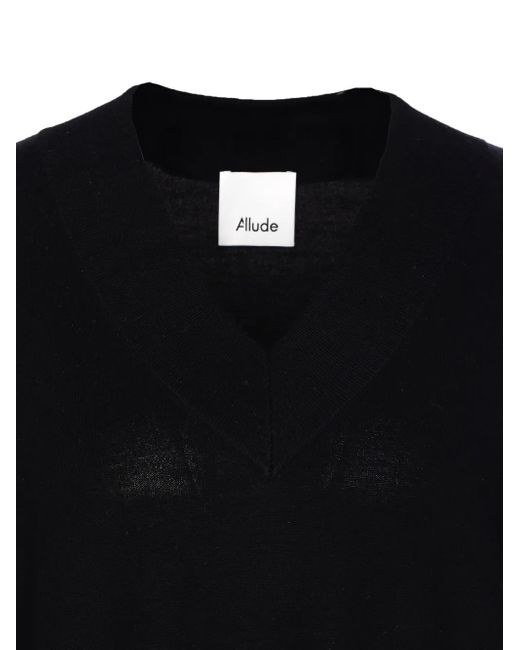 Maglione Oversize Con Scollo A V di Allude in Blue
