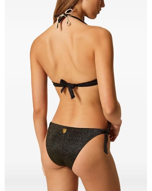 Twinset Black Haut De Bikini Push-Up À Effet Métallisé