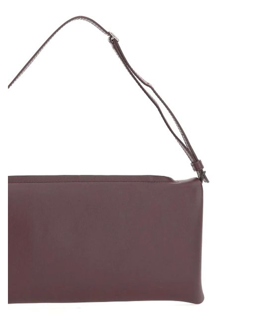 Courreges Cuff レザーショルダーバッグ Purple