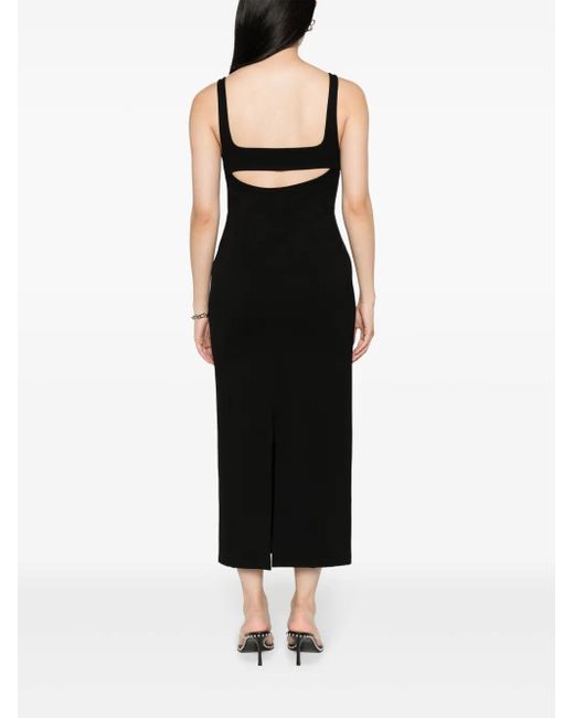 Helmut Lang Black Cut-Out Sweetheart-Neck Maxi Dress