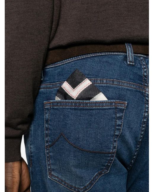 Jacob Cohen Blue Faded Straight-Leg Jeans for men