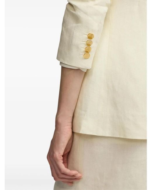 Ralph Lauren Natural V-Neck Linen Blazer