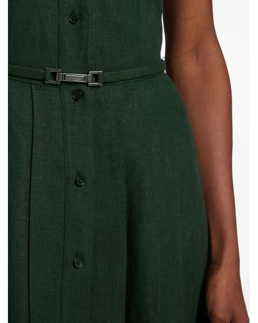 Ralph Lauren Green Linen Sleeveless Midi Dress