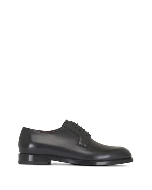 Zegna White Leather Derby Shoes for men