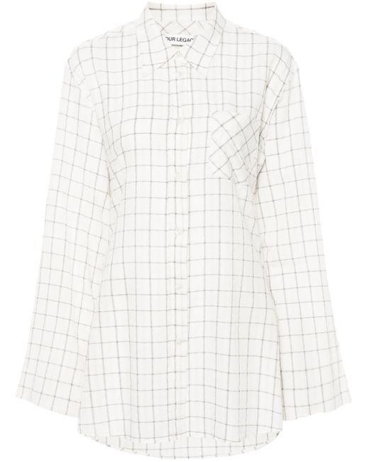 Our Legacy White Daisy Check-pattern Shirt