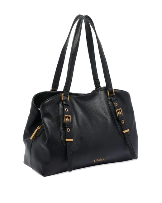 Liu Jo Black Buckle-Detail Shoulder Bag