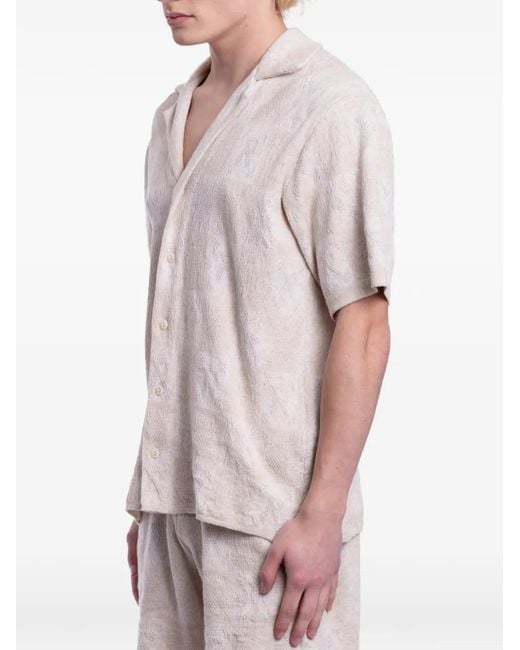Represent Natural Check-Pattern Crochet Shirt for men