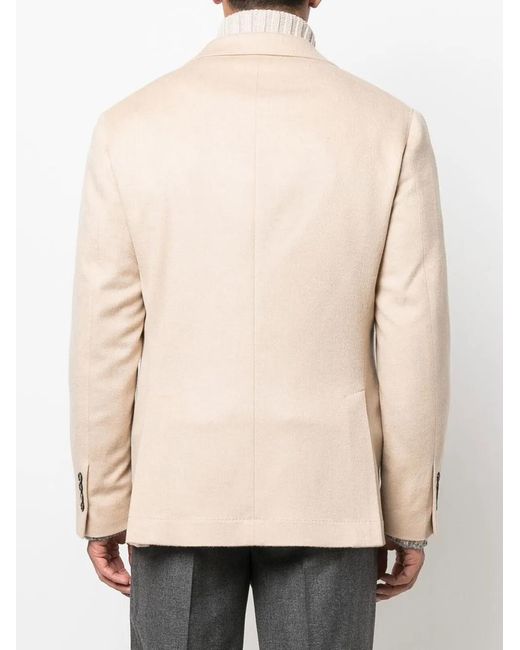 Brunello Cucinelli Natural Single-Breasted Camel-Hair Blazer for men