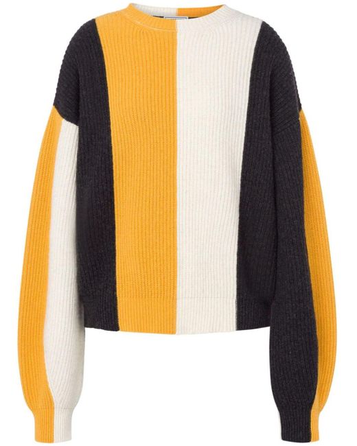 Pull nervuré à rayures Moschino Jeans en coloris Yellow