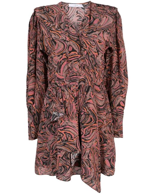 Vestido corto Masca estampado IRO de color Orange