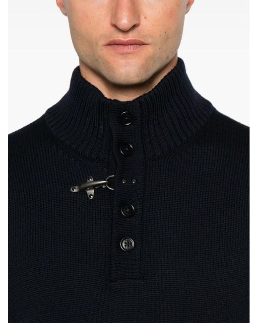Fay Blue Turtleneck Virgin Wool Sweater for men