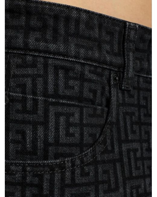 Balmain Black Jean À Imprimé Monogrammé for men