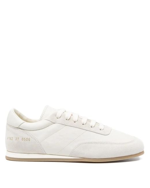 Common Projects White Suede Panelled Sneakers