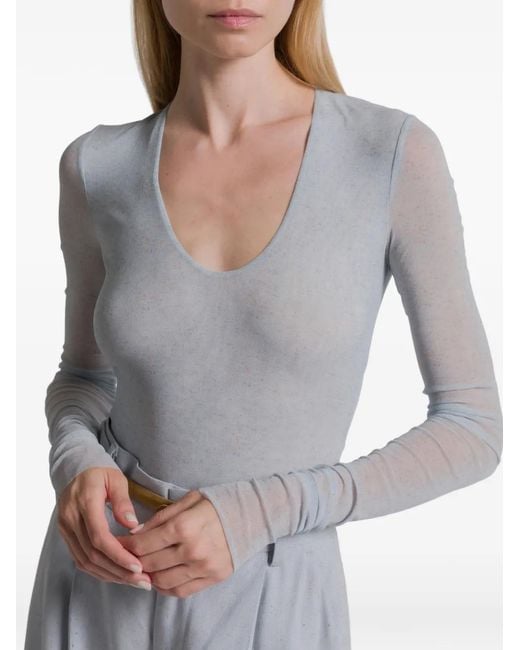 Alberta Ferretti Blue Long-Sleeve Body