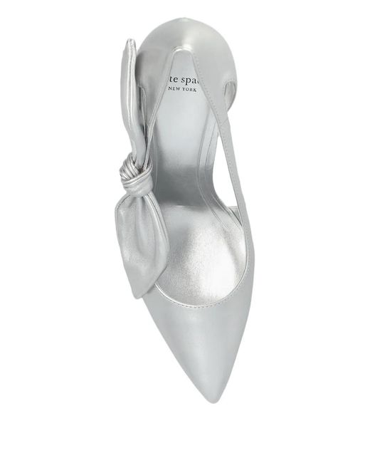 Kate Spade White 89Mm Bunnie Bow-Detailed Pumps