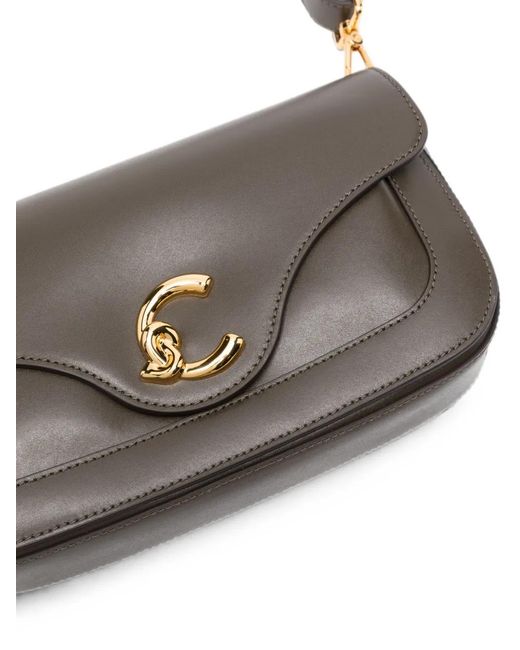 Coccinelle White Sac Porté Épaule En Cuir À Plaque Logo