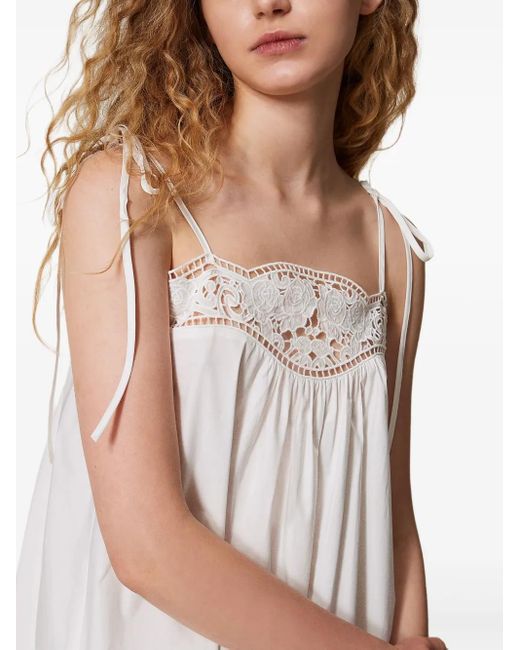 Twinset White Poplin Dress