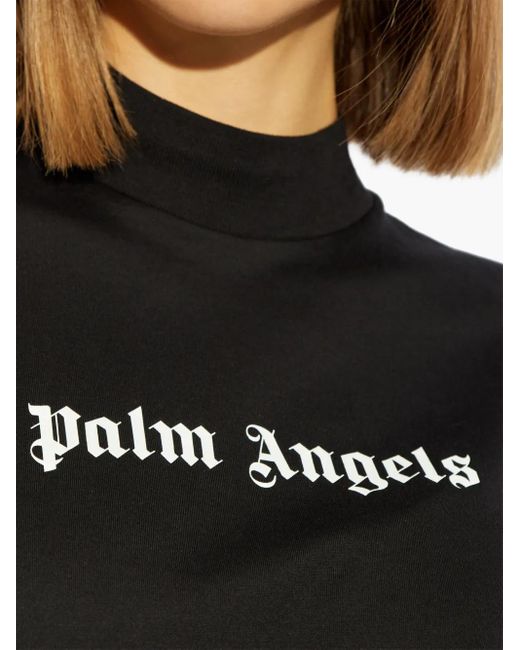 Palm Angels Black T-Shirt With Logo