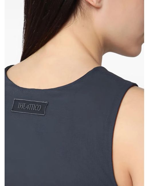 The Attico Black Silk Tank Top