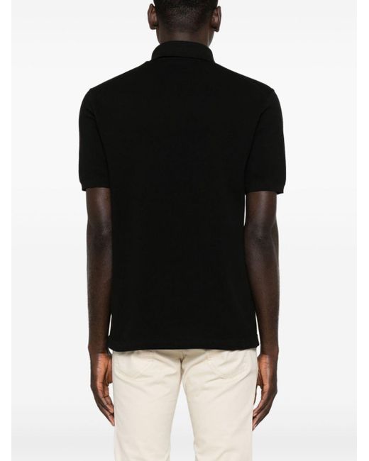 Zegna Black Cotton Piqué Polo Shirt for men