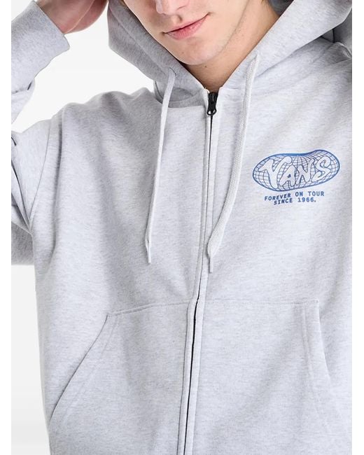 Vans White World Tour Zip-Up Hoodie for men