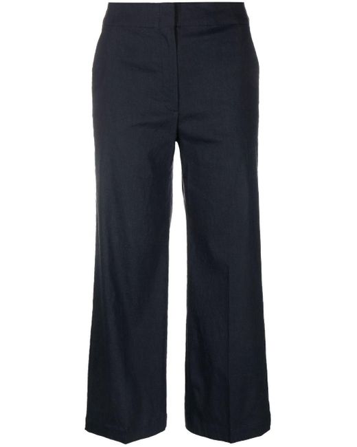 Theory Blue Straight-leg Cropped Trousers