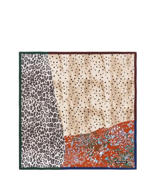 Bimba Y Lola Metallic Animal-Pattern Scarf