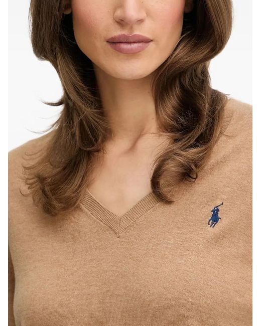 Polo Ralph Lauren White Polo Pony V-Neck Top